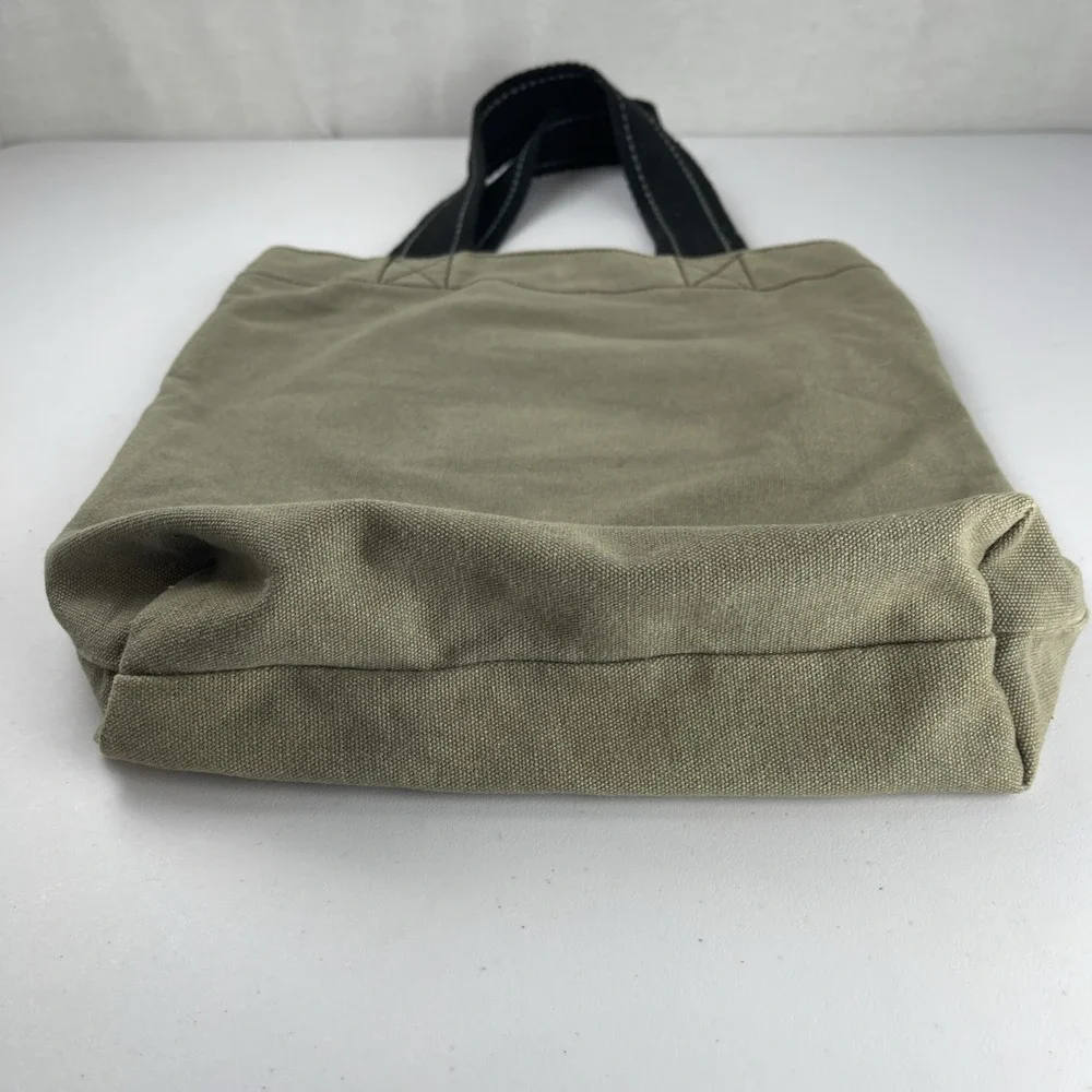 Chala Green Fox Canvas Tote Bag W/ Black Handles Lightly Used - Picture 8 of 16